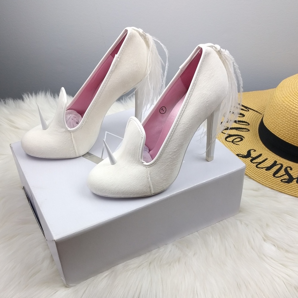 Dolls Kill YRU Posch Unicorn Heels 7 New in Box - Picture 6 of 8